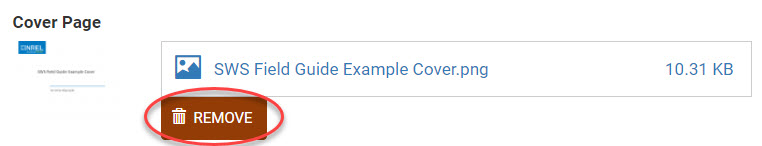 Removing a field guide cover page